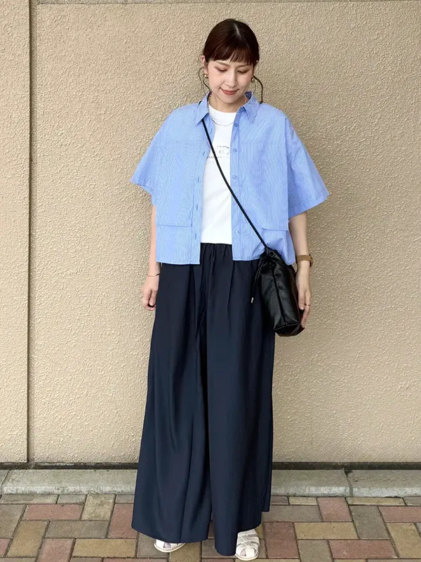 デイリーカジュアルに程よいきれいめ要素をプラスしてくれる涼しげシャツ | UVカット コーデ